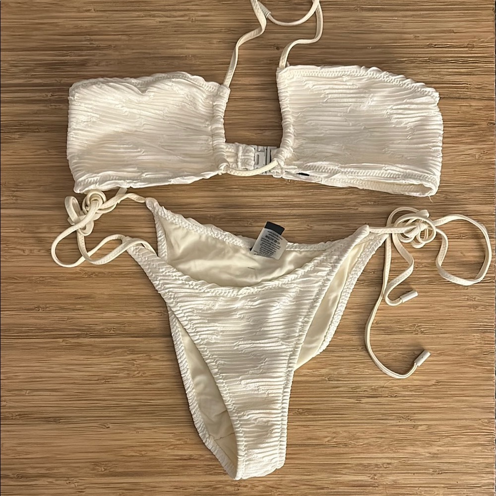 White Triangl aster string bikini sz XS- bridal!